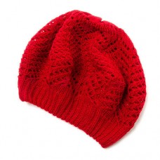 Mujer&apos;s Red Double Layer Knit Beret Hat  NWT  eb-85527865